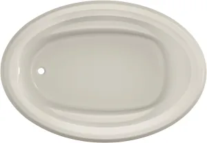 Jacuzzi SIGNATURE Acrylic Oval Drop-In Bathtub – Easy Installation – Soaking Sanctuary, Slip Resistant and Universal Fit Bathtub Drain Stopper Placement – 59" (L) x 41" (W), Oyster