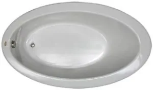 Jacuzzi SIGNATURE Acrylic Oval Drop-In Bathtub – Easy Installation – Soaking Sanctuary, Slip Resistant and Universal Fit Bathtub Drain Stopper Placement – 66" (L) x 38" (W), White