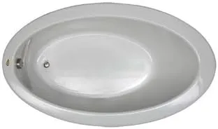 Jacuzzi SIGNATURE Acrylic Oval Drop-In Bathtub – Easy Installation – Soaking Sanctuary, Slip Resistant and Universal Fit Bathtub Drain Stopper Placement – 66" (L) x 38" (W), White