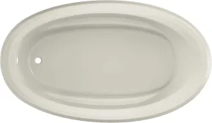 Jacuzzi SIGNATURE Acrylic Oval Drop-In Bathtub – Easy Installation – Soaking Sanctuary, Slip Resistant and Universal Fit Bathtub Drain Stopper Placement – 71" (L) x 41" (W), Oyster