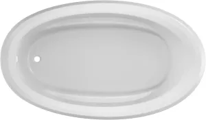 Jacuzzi SIGNATURE Acrylic Oval Drop-In Bathtub – Easy Installation – Soaking Sanctuary, Slip Resistant and Universal Fit Bathtub Drain Stopper Placement – 71" (L) x 41" (W), White