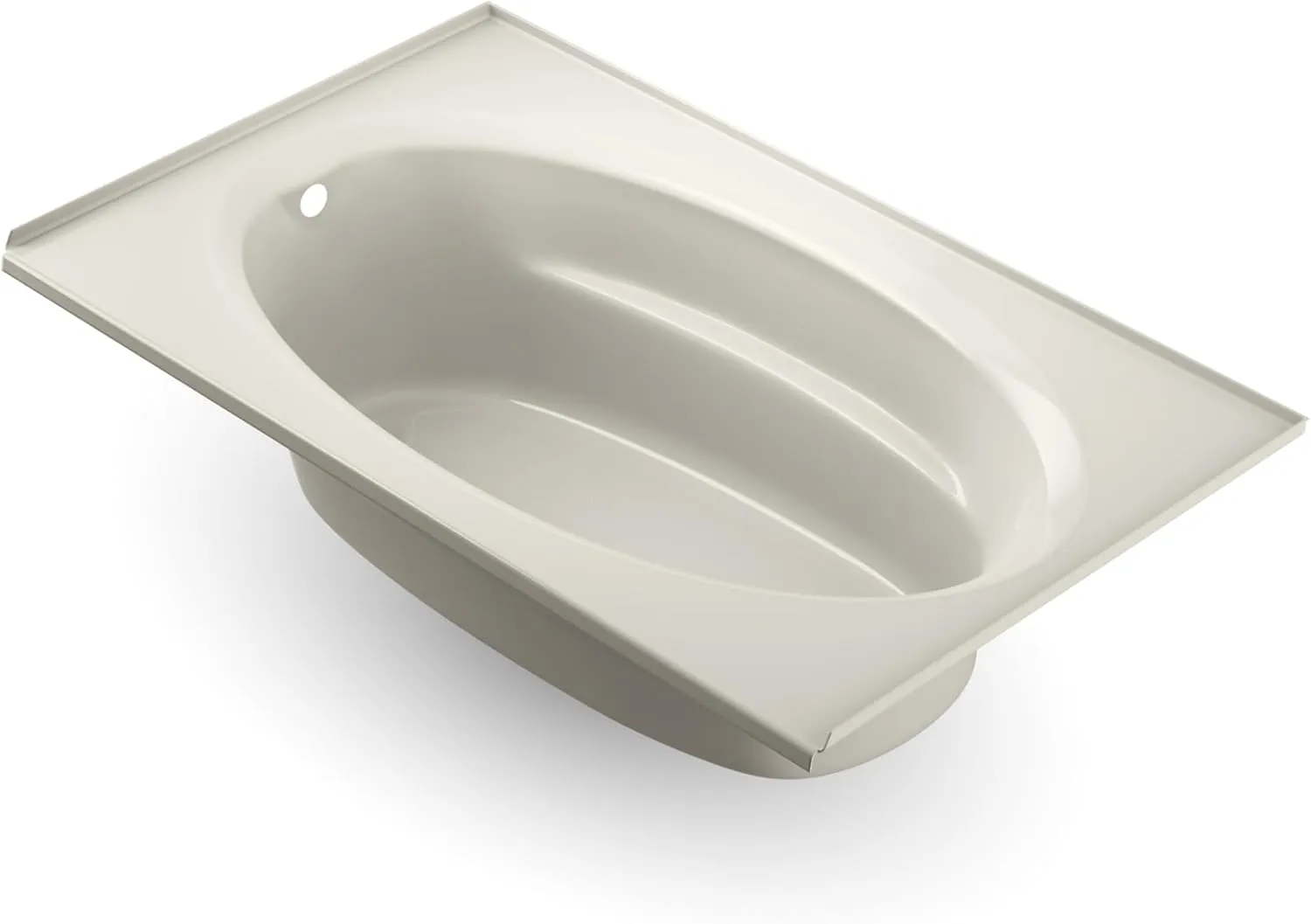 Jacuzzi SIGNATURE Acrylic Oval Drop-In Bathtub, Soaking Sanctuary, Slip Resistant, Right Drain Placement, 72" (L) x 42" (W), Oval In Rectangle, 3-Tile Flange, Oyster