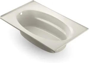Jacuzzi SIGNATURE Acrylic Oval Drop-In Bathtub, Soaking Sanctuary, Slip Resistant, Right Drain Placement, 72" (L) x 42" (W), Oval In Rectangle, 3-Tile Flange, Oyster