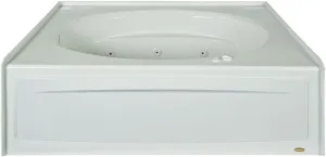Jacuzzi SIGNATURE Acrylic Skirted Oval in Rectangle Whirlpool Bathtub, 60” (L) x 42” (W) Includes 6 Jet Message, Slip Resistant, Left Drain Placement, White