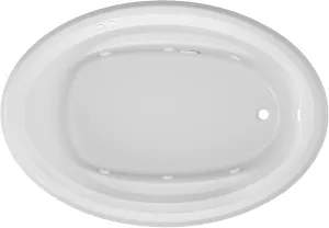 Jacuzzi SIGNATURE Acrylic Whirlpool Oval Drop-In Bathtub, Includes Heater & 6 Jet Massage, Slip Resistant, Right Drain Placement, 59" (L) x 41" (W), White