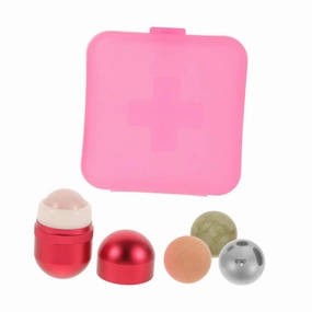 Jade Ball Set for Beauty Facial Roller Eye Mask Skin Care Tools Kit Volcanic Stone