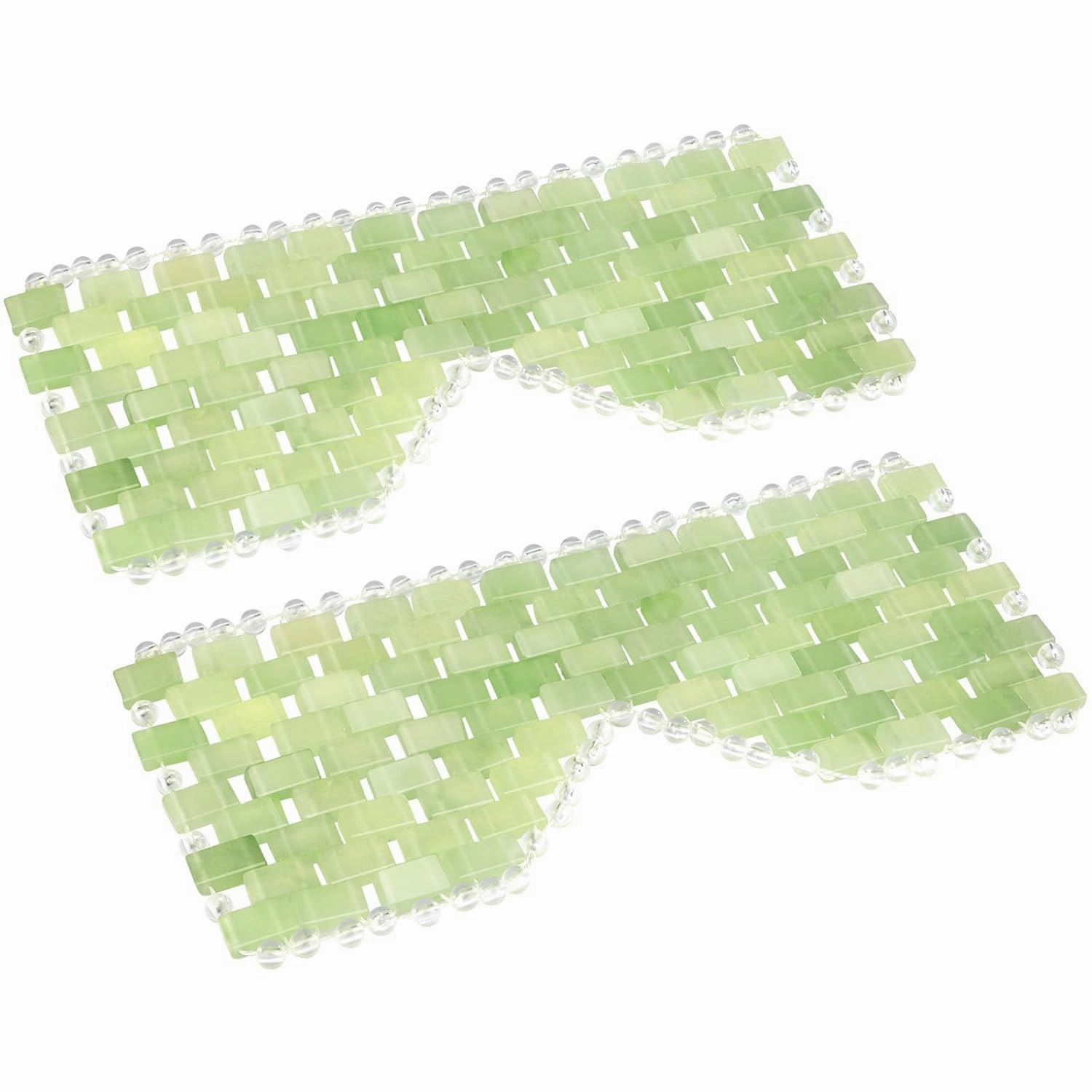 Jade Eye Mask 2pcs - Facial Cooling Mask with 100% Real Jade for Hot & Cold Therapy to Reduce Wrinkles, Puffiness, Migraines, and Anti-Aging