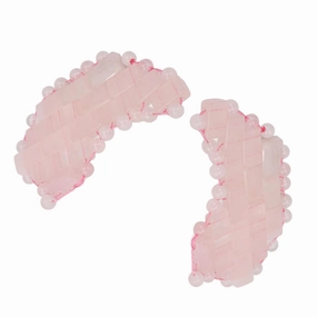 Jade Eye Mask, 2Pcs Rose Quartz Eye Mask, Massage Relaxing Sleeping Jade Mask for Eyes, Weighted Eye Mask with Real Jade for Hot & Cold Therapy, Jade Mask for Tighten and Minimize Pores