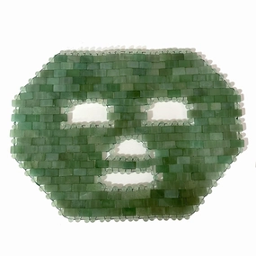 Jade Face Mask Natural Crystal Facial Mask Jade Ice Sleeping Mask Beauty Skincare Massage Tool for Face to Promote Relaxation and Stress Relief Rose Quartz Gifts (Color : Aventurine Jade)