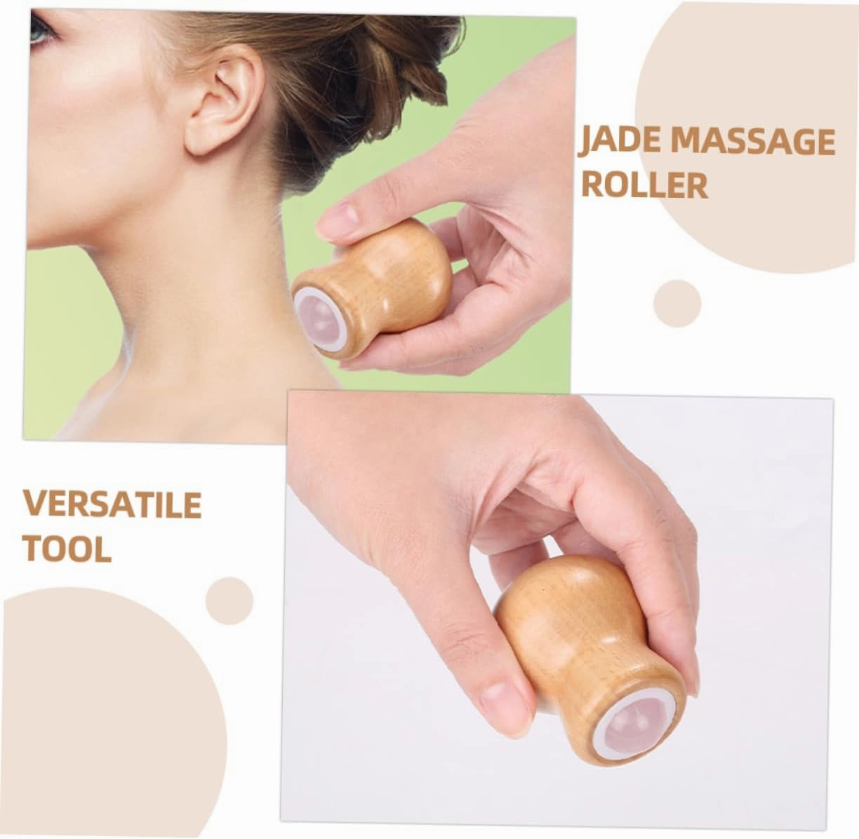 Jade Face Roller and Massage Tool for Relaxation Eye Care Muscle Relief for Home Use Gifting and Daily Facial Massage Routine