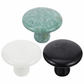 Jade Face Roller Mushroom Head Gua Sha Stone Massager 3pc Set Soreness Relief Beauty Tool