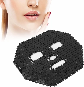 Jade Facial Mask, Face Massage Jadestone Facial Sleeping Cover for Spa Dark Circles (Black)
