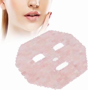Jade Facial Mask, Face Massage Jadestone Facial Sleeping Cover for Spa Dark Circles (Rose Quartz)