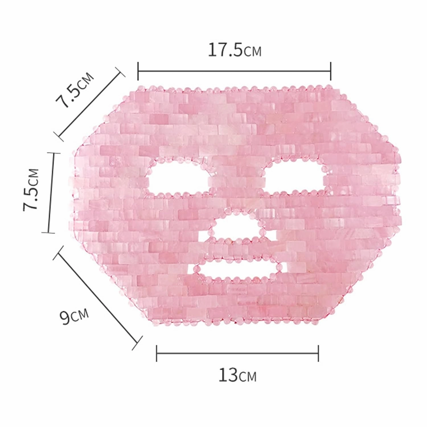 Jade Facial Mask Natural Crystal Stone Anti-Aging Sleeping Masks Rose Quartz Skincare Massager Cold Therapy Beauty Tool for Puffy Eyes Dark Circles Face Caring Gift (Color : Pink, Size : 1PCS)