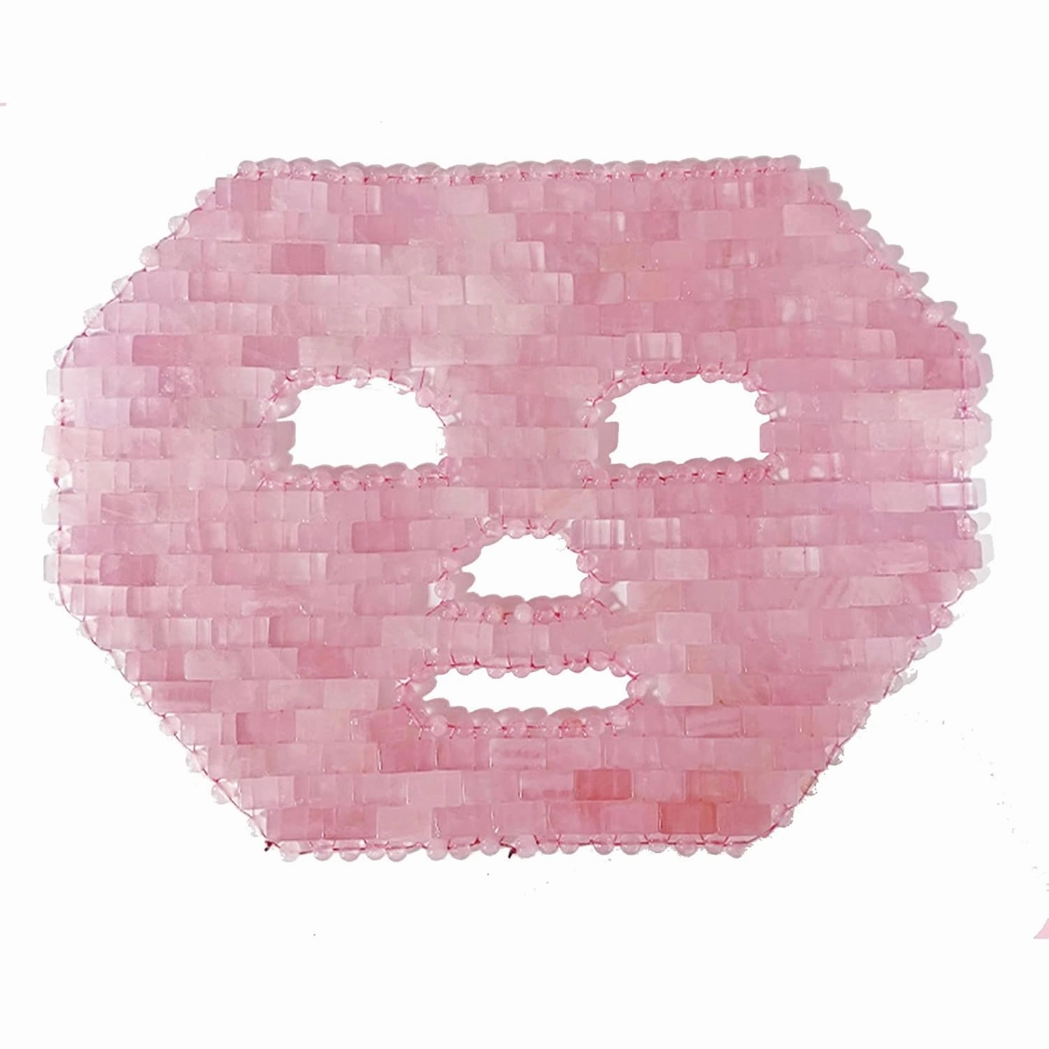 Jade Facial Mask Natural Crystal Stone Anti-Aging Sleeping Masks Rose Quartz Skincare Massager Cold Therapy Beauty Tool for Puffy Eyes Dark Circles Face Caring Gift (Color : Pink, Size : 1PCS)