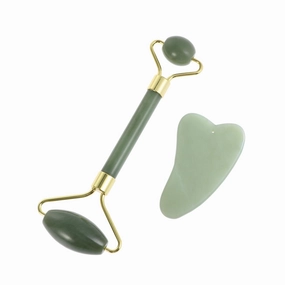 Jade Facial Massage Tool Set Traditional Scraping Plate Roller for Skin Care and Smooth Manual for Daily Aches and Muscle for Use