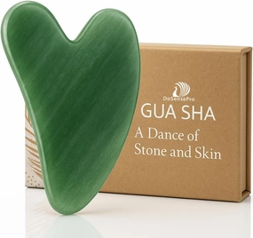 Jade Gua Sha Facial Tool - 100% Natural Xiuyan Jade Authentic Stone for Face Sculpting, Puffiness Relief, Lymphatic Drainage & Skin Glow