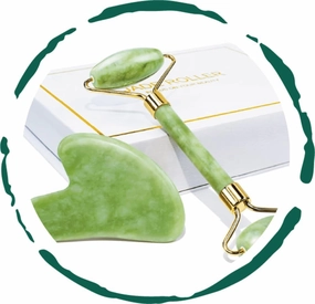 Jade Roller & Gua Sha Gift Box. Skin Care Beauty Tool. Facial and Neck Massager to Improve The Appearance and Relaxation of Your Skin. for Woman, Man, Everyone.