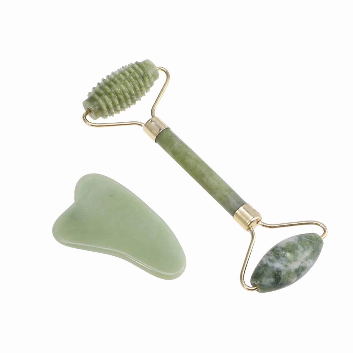 Jade Roller & Gua Sha Set for Face, Cooling & Firming Effect, Sculpting Tool for Jawline & Skin Care, Self-Care present for Women & Men