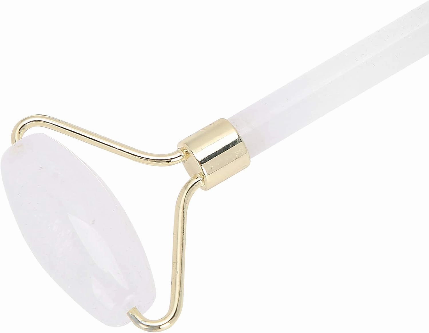 Jade Roller, Ergonomic Jade Face Massager, Practical Convenient for Arms Face(White Crystal)
