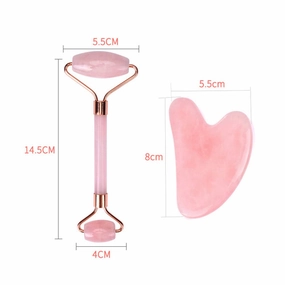 Jade Roller for Face–Rose Quartz Face Roller and Gua Sha Set for Skincare,Und #12