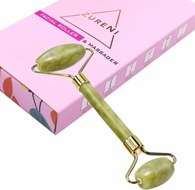 Jade Roller Natural Himalayan Stone Face Massager Double Sided Toning Firming Face Neck Massage Tool (Shade May Little Vary)