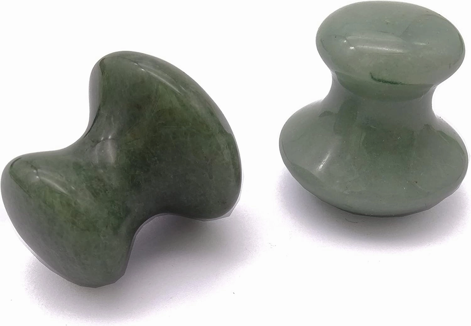 Jade Scraping Facial Massage Tool, Natural Rose Quartz & Green Aventurine & Opal Mushroom Scraping Stone Facial, Anti-Cellulite Facial Beauty and Skin Care (Green Aventurine)