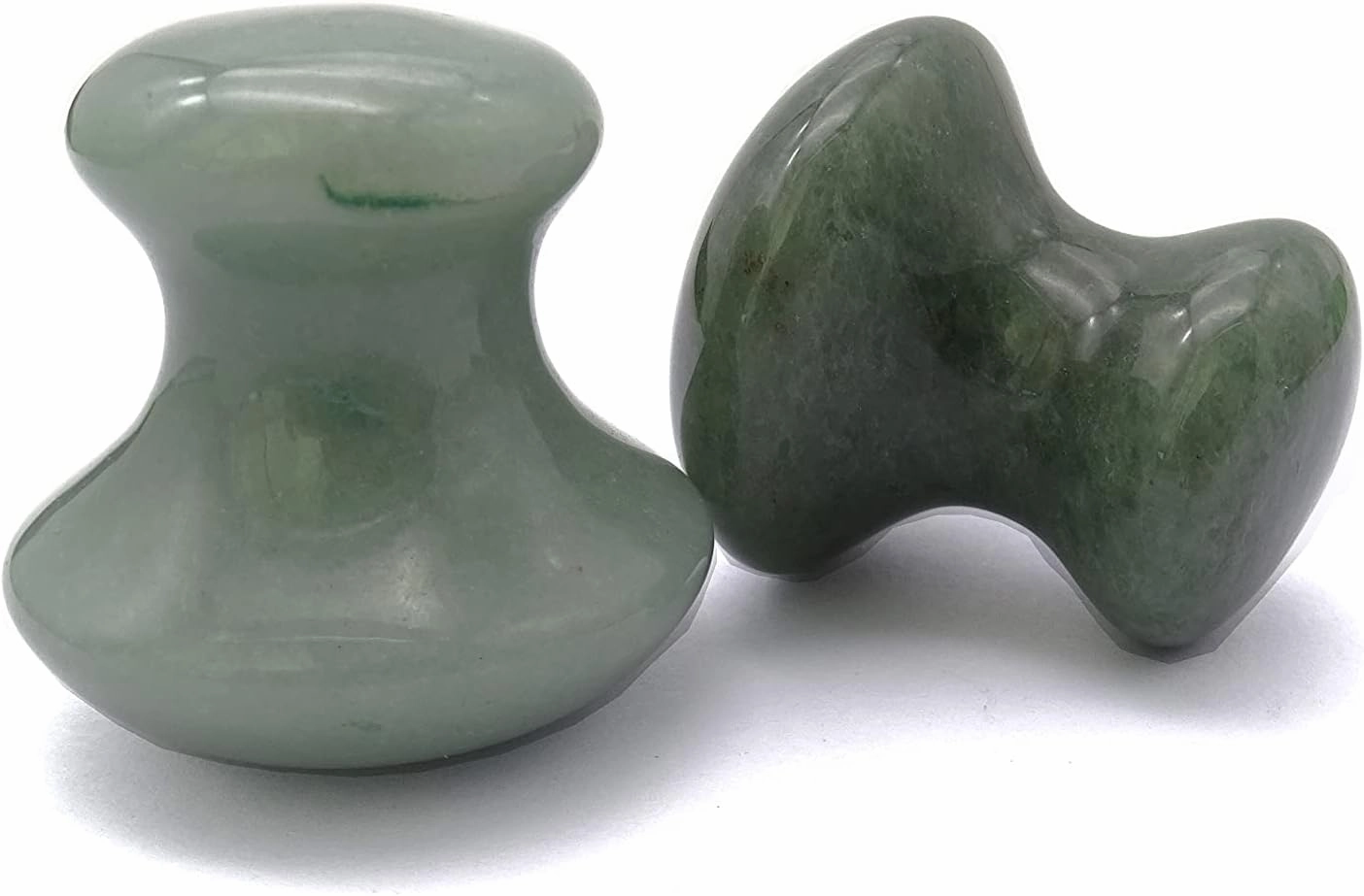 Jade Scraping Facial Massage Tool, Natural Rose Quartz & Green Aventurine & Opal Mushroom Scraping Stone Facial, Anti-Cellulite Facial Beauty and Skin Care (Green Aventurine)