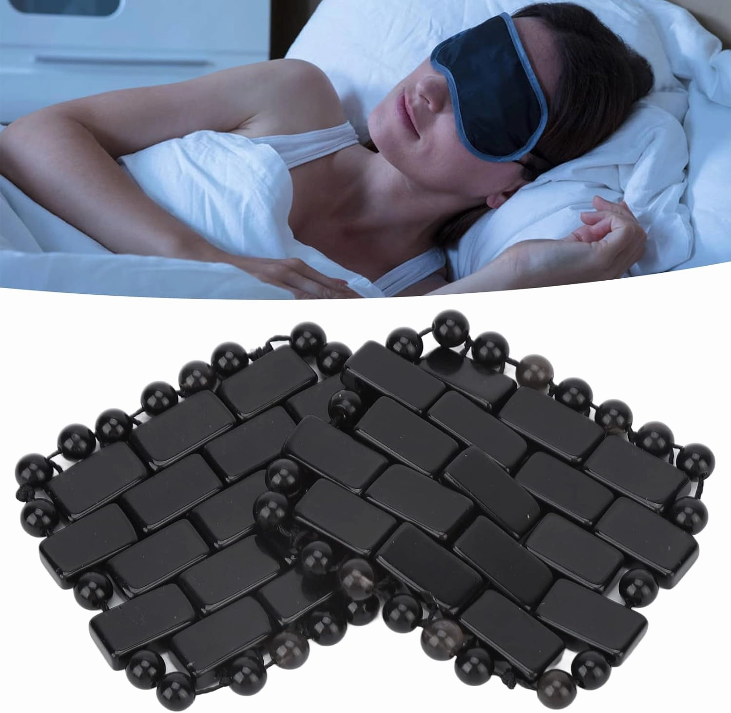 Jade Stone Eye Patch,Jadestone Quartz Eye Mask, Small Cooling Jade Eye Pad Crystal Stone Eye Mask for Facial, Cooling and Relieving Jade Sleep Mask
