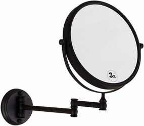 JCAKES Makeup Vanity Mirror,Two-Sided Wall Mounted Beauty Mirror 3X Magnification Bathroom Mirror 360°Swivel Extendable Cosmetic Mirror,Black