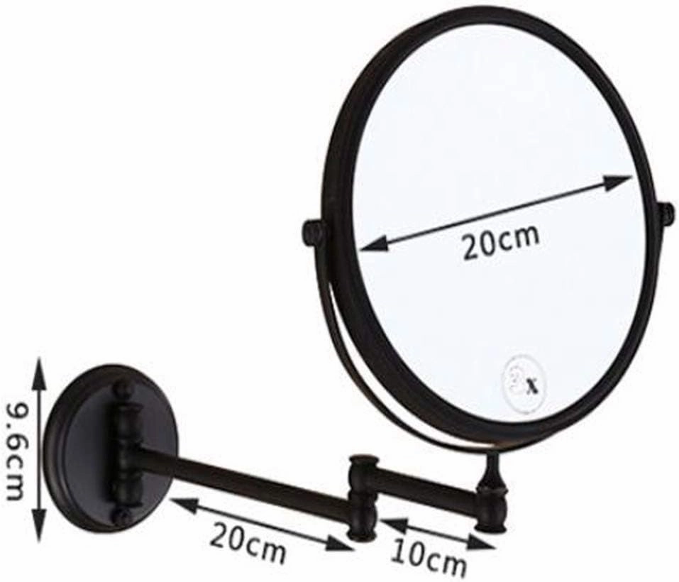 JCAKES Makeup Vanity Mirror,Two-Sided Wall Mounted Beauty Mirror 3X Magnification Bathroom Mirror 360°Swivel Extendable Cosmetic Mirror,Black