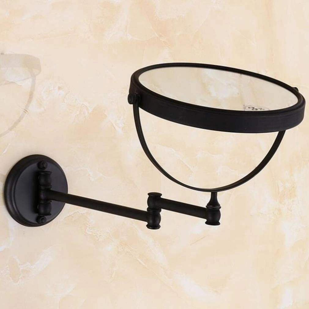 JCAKES Makeup Vanity Mirror,Two-Sided Wall Mounted Beauty Mirror 3X Magnification Bathroom Mirror 360°Swivel Extendable Cosmetic Mirror,Black
