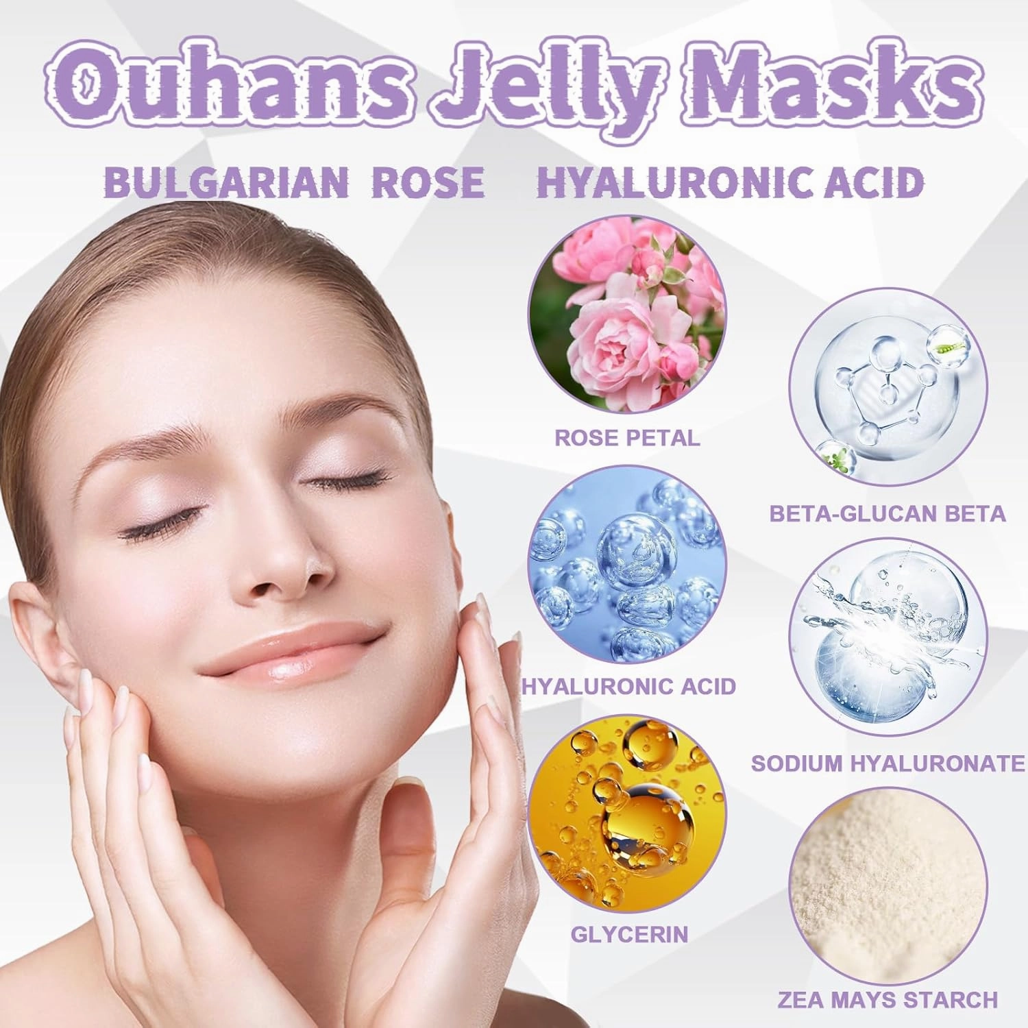 Jelly Mask Set,Hyalorunic Acid Jelly Masks For Facials Professional,Rose Hydro Jelly Face Mask,with Facial Mask Mixing Bowl Set,Headband,Birthday Gifts for Women,Gift Set for Valentine's, Mother's Day