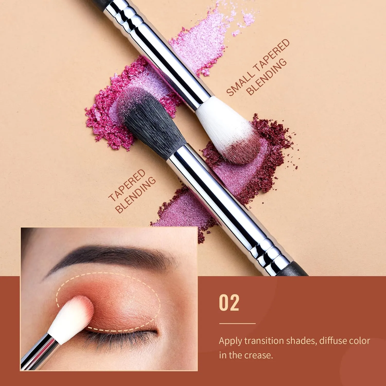 Jessup Eyeshadow Brush Set Professional Eye Blending Brushes for Lid Small Fluffy Soft Eye Brushes 10pcs, T331