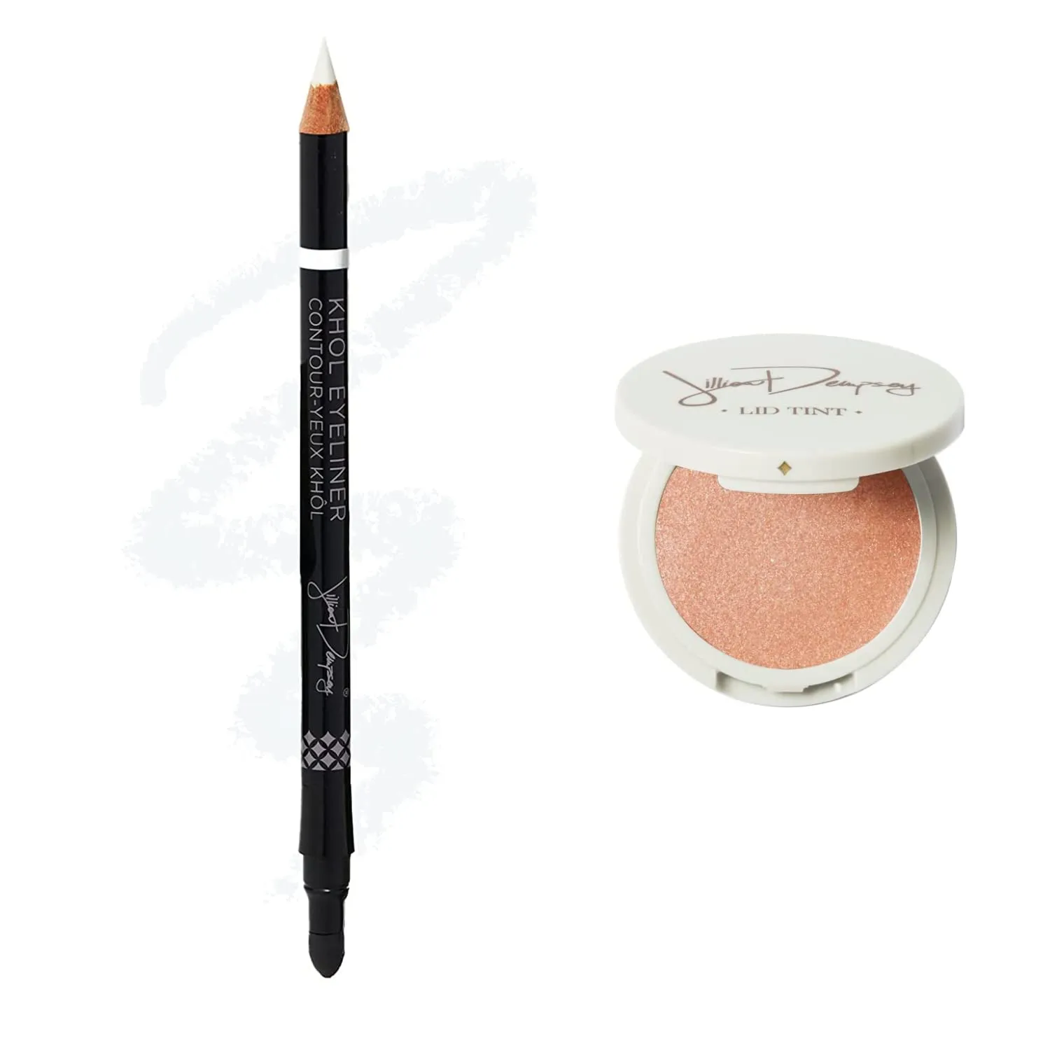 Jillian Dempsey Khôl Eyeliner in FTA White & Lid Tint in Shell
