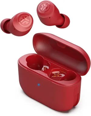 JLab Go Air Pop True Wireless Bluetooth Earbuds & Charging Case, Rose Red, Dual Connect, IPX4 Sweat Resistance, Bluetooth 5 Connection, 3 EQ Sound Settings Signature, Balanced, Bass Boost
