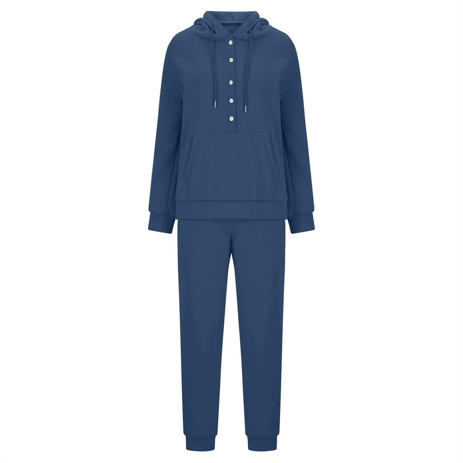 Jogger Sets For Women 2 Piece Sweatsuit Fashion Solid Hooded Long Sleeved long Pants Hoodie Set Tracksuit