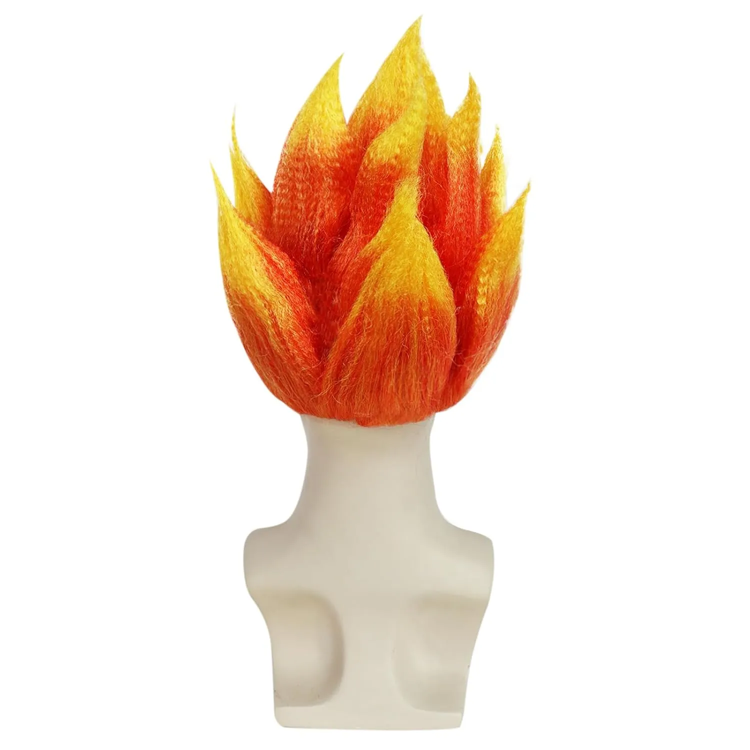 JoneTing Angry Wig Flame Fire Wigs 【 Hair Cap】 Short Red Ombre Wig for Men Women Cosplay Halloween Costume Red Hairs for Cosplay Party Flame Shape Hairs for Halloween Party
