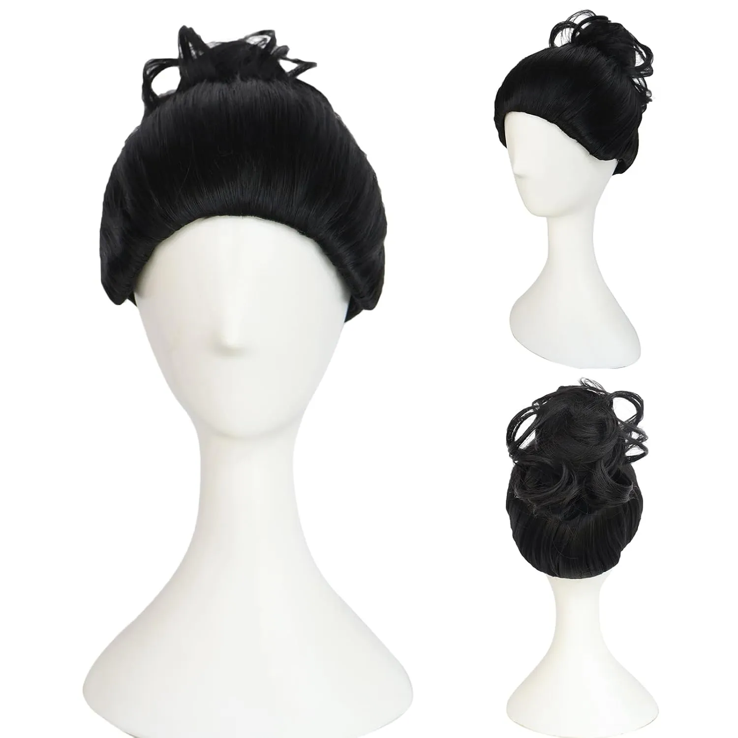JoneTing Todo Aoi Wig【 Wig Cap】 Men Short Wavy Short Black Prestyled Ponytail Wig Anime Black Topknot Wigs Short Black Cosplay Costume Wig for Halloween Christmas Themwd Party Costume Outfit