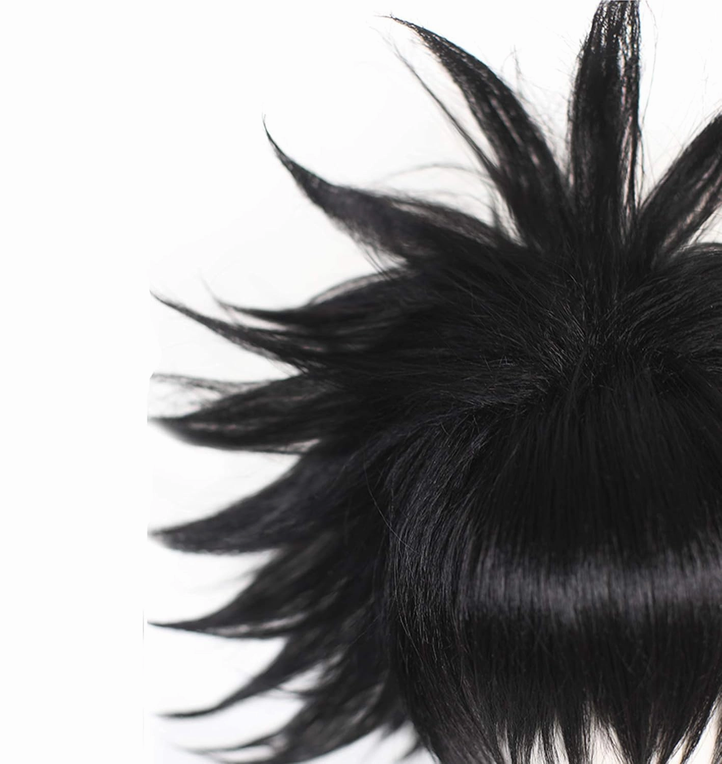 JoneTing Black Layered Wig 【 Hair Cap】 Cosplay Costume Synthetic Short Black Spiky Wigs for Halloween Black Hair for Boy Anime Cospaly Peluca Negra for Mens Wig