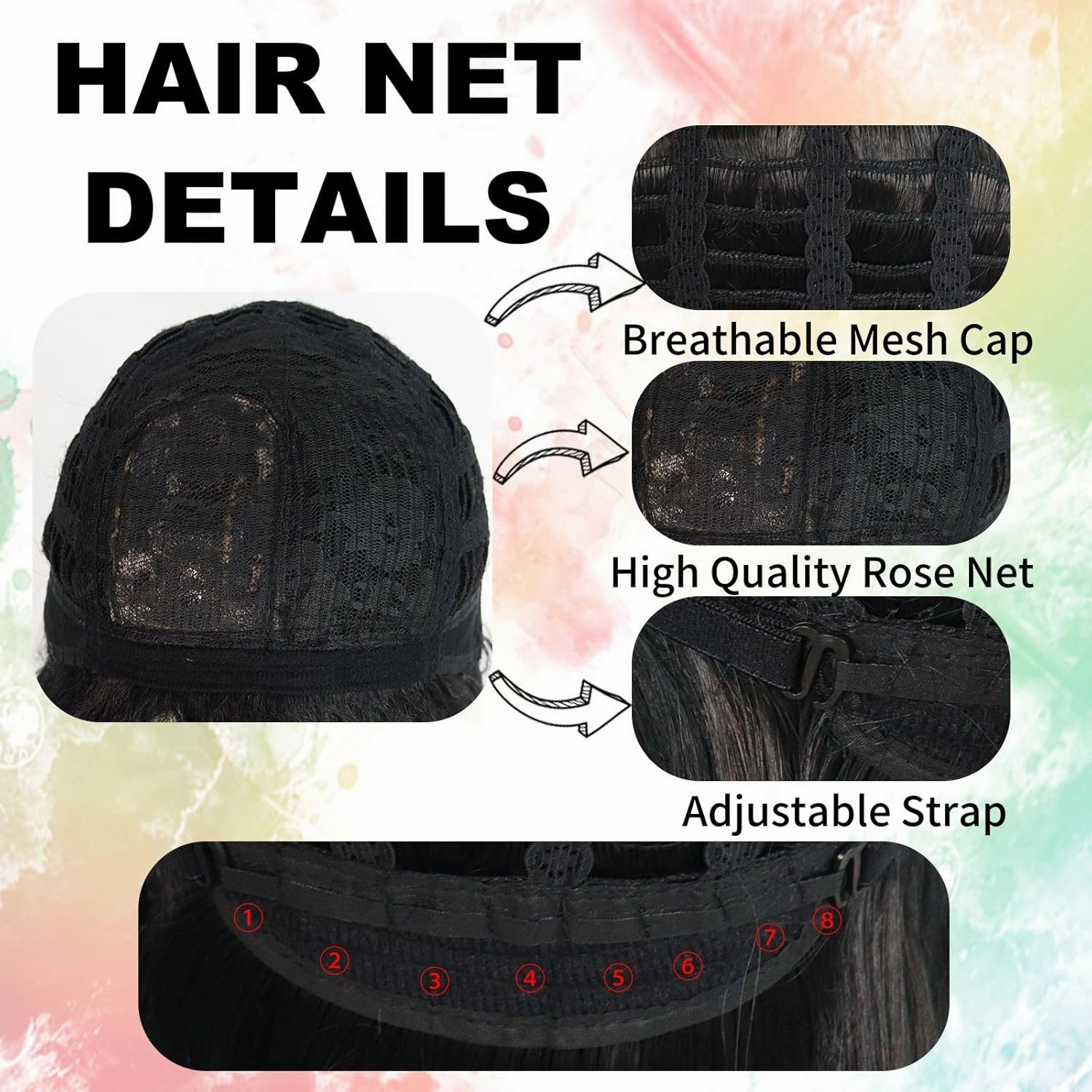 JoneTing Black Layered Wig 【 Hair Cap】 Cosplay Costume Synthetic Short Black Spiky Wigs for Halloween Black Hair for Boy Anime Cospaly Peluca Negra for Mens Wig