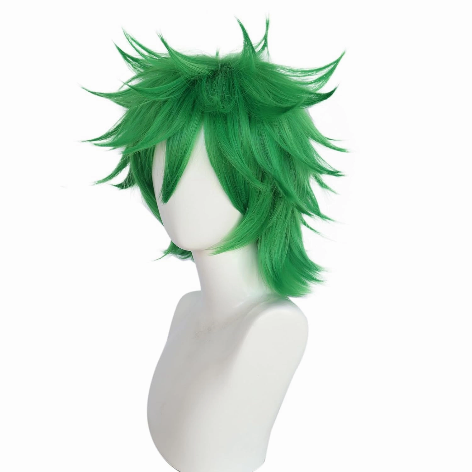 JoneTing St Patrick's Day Short Green Spiky Wigs【 Wig Cap】 for Men Spiky Green Wig with BangsShort Green Spiky Wig with Bangs Light Green Spiky Messsy Wig Cosplay Halloween Theme Party Costume Outfit