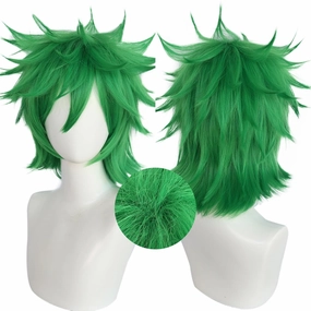 JoneTing St Patrick's Day Short Green Spiky Wigs【 Wig Cap】 for Men Spiky Green Wig with BangsShort Green Spiky Wig with Bangs Light Green Spiky Messsy Wig Cosplay Halloween Theme Party Costume Outfit