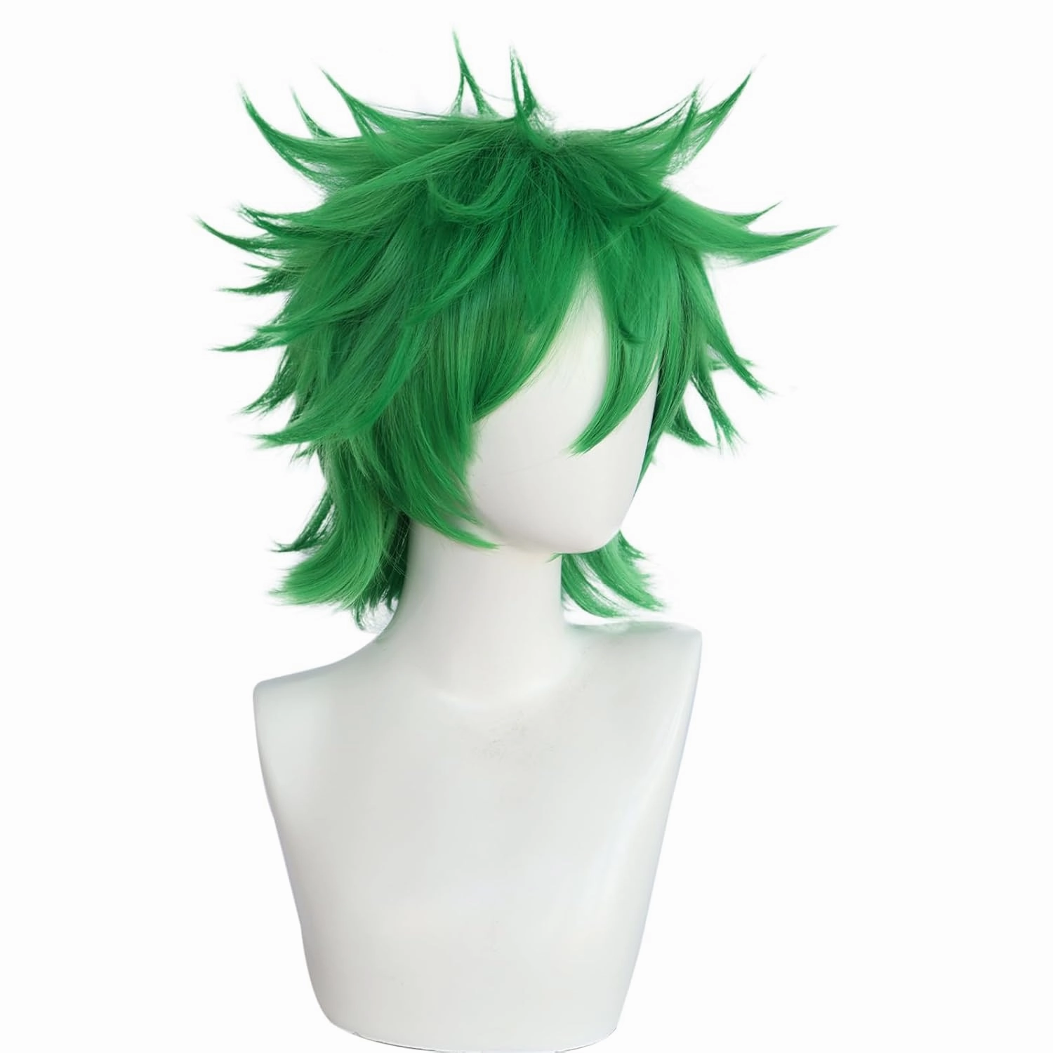 JoneTing St Patrick's Day Short Green Spiky Wigs【 Wig Cap】 for Men Spiky Green Wig with BangsShort Green Spiky Wig with Bangs Light Green Spiky Messsy Wig Cosplay Halloween Theme Party Costume Outfit