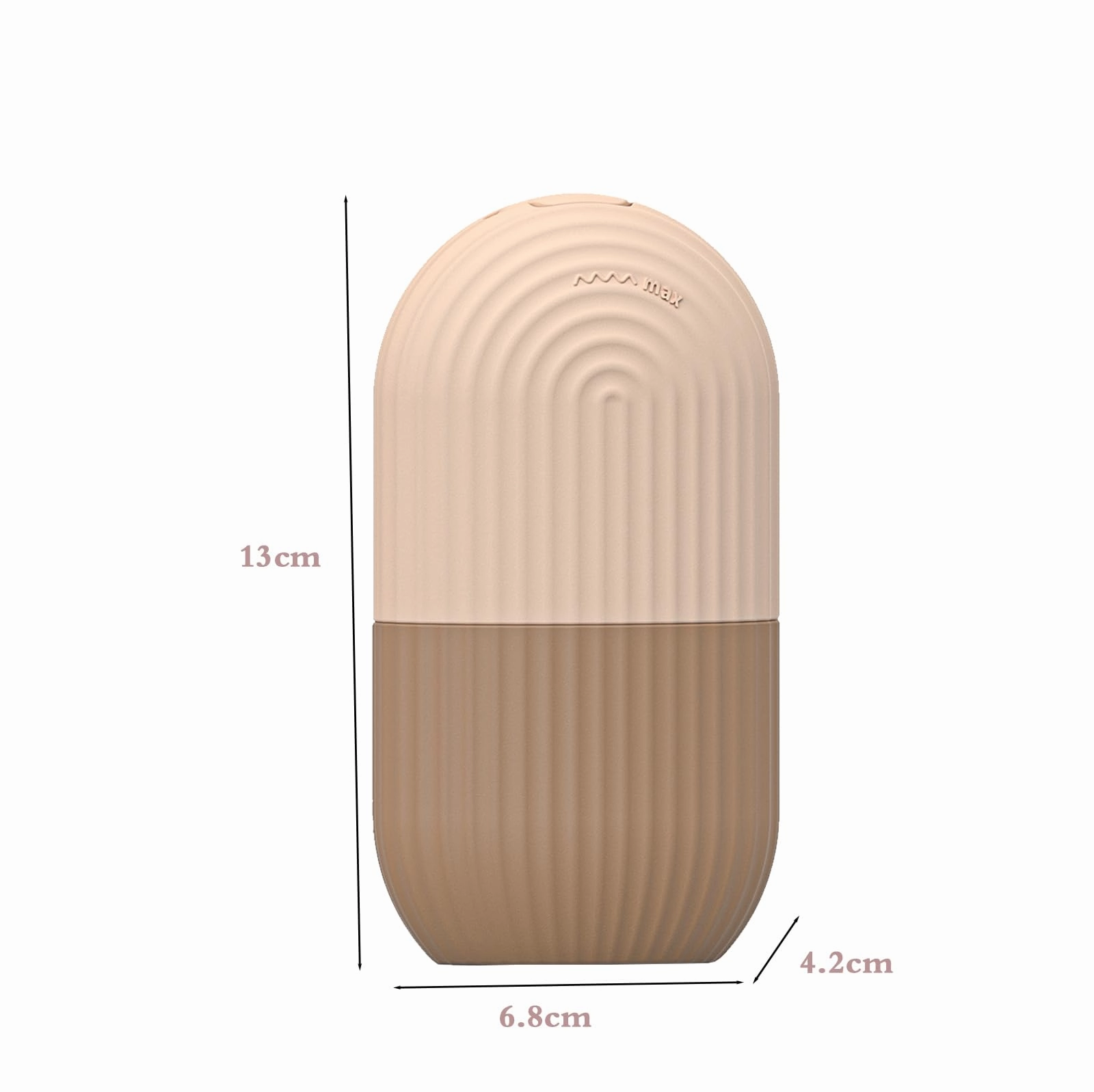 Joyeee Ice Face Roller, Reusable Silicone Mold Face Massage Eye Facial Beauty Skin Care Tools Apply Ice for Shrink Pores Anti Wrinkle Reduce Puffiness Improve Skin Elasticity, Striped, Brown