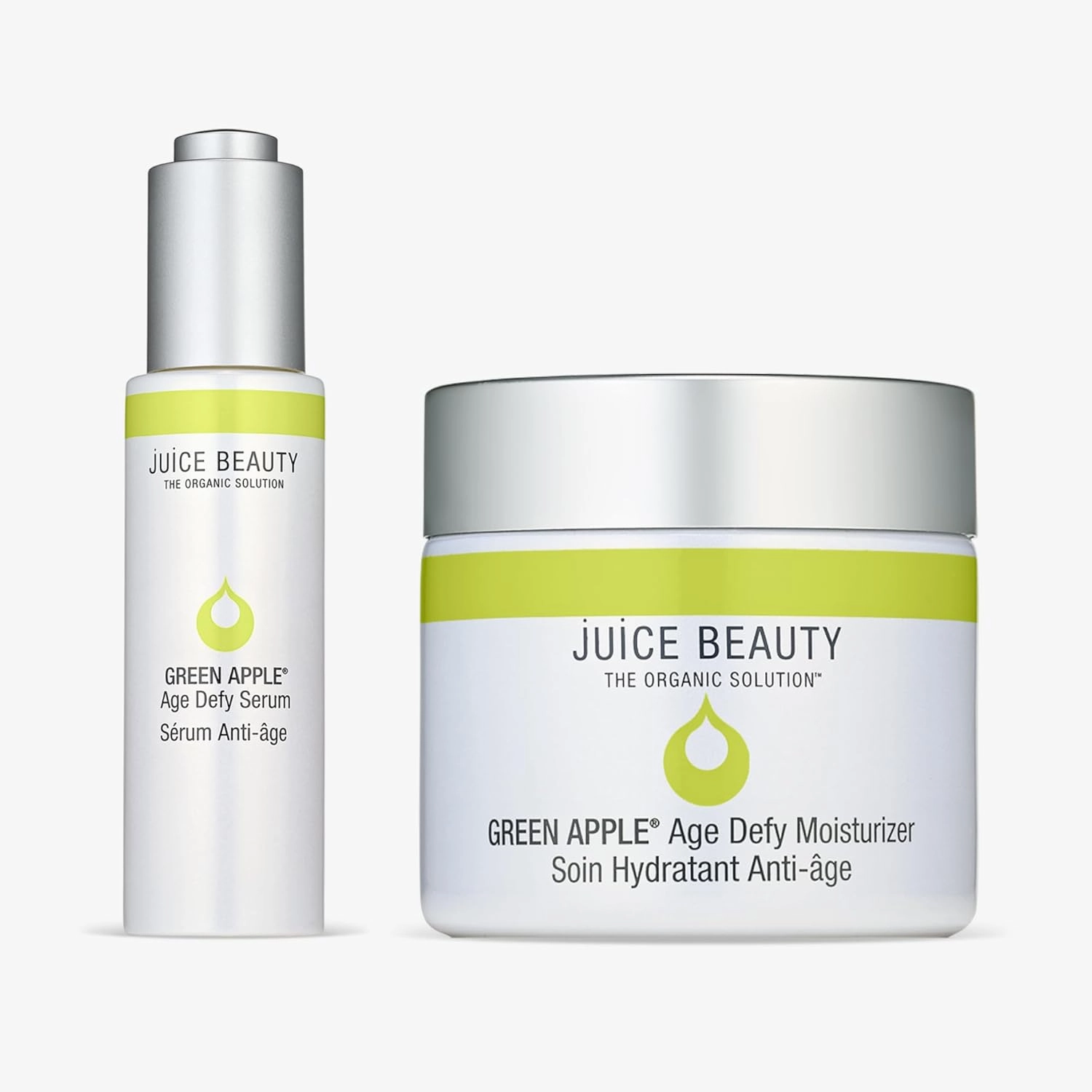 Juice Beauty Green Apple Age Defy Moisturizer (60 mL)   Age Defy Serum (30 mL) - Vegan, Cruelty Free