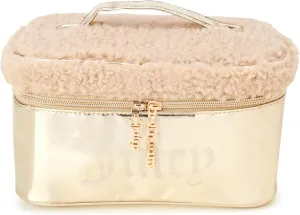 Juicy Couture Women's Cosmetics Bag - Travel Makeup and Toiletries Train Case Organizer, Gold