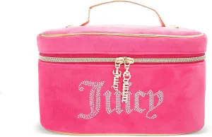 Juicy Couture Women's Cosmetics Bag - Travel Makeup and Toiletries Train Case Organizer, Size One Size, Pink Juicy