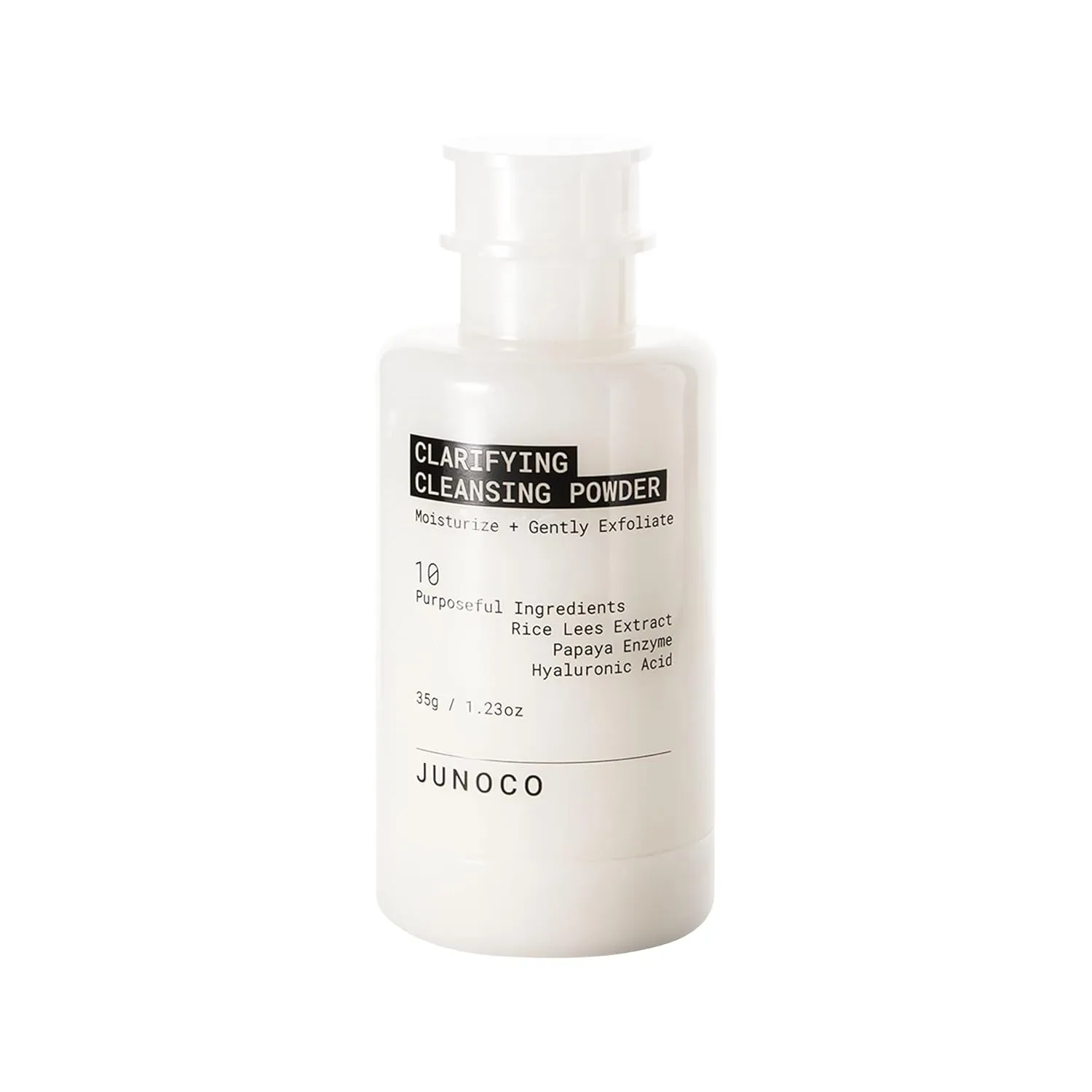 JUNO & Co. JADE Clarifying Cleansing Powder, Refillable Exfoliating Enzyme Face Cleanser to Enhance Smooth, Hydrated Skin