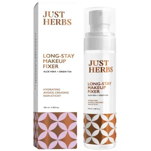 JustHerbs Long Stay Non Sticky Makeup Fixer, Setting Spray for Face Makeup with Aloevera and Green Tea 100 ml